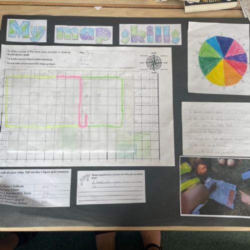 We went on  a trip to Buckingham Park. we made a map using grid references and symbols. We planned a route to get to the park and took a different route back. We used Google Earth and Google Map to plan our routes.